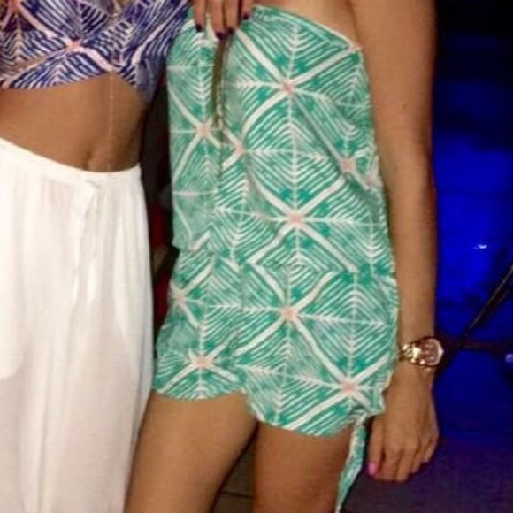 Strapless tropical romper. Brand: Valija. Size: XS - Picture 5 of 5